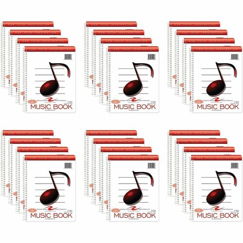Roaring Spring Paper Products Music Notebook,12-Stave,Wirebnd,32Shts,8-1/2"x11",24/CT,MI