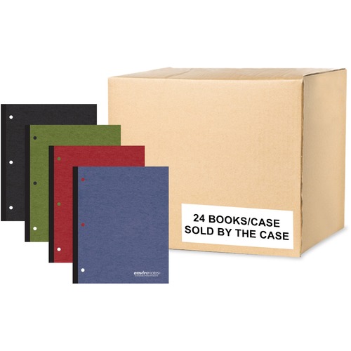 Roaring Spring Paper Products Notebook,Recycled,College-Rld,3HP,70 Shts,9"x11",24/CT,AST