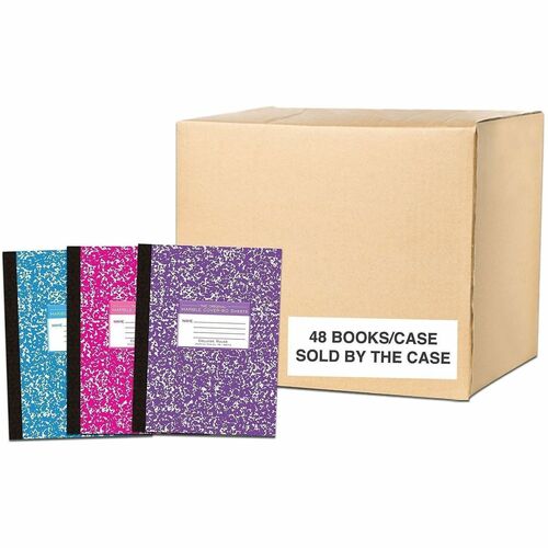 Roaring Spring Paper Products Comp Book, College-Ruled,80 Shts,10-1/4"x7-3/4",48/CT,AST