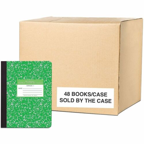 Roaring Spring Paper Products Comp Book,Grade 1 Ruled,80 Sht,7-3/4"x7-1/2",48/CT,GN