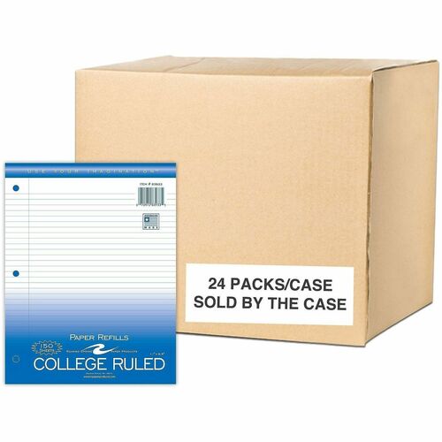 Roaring Spring Paper Products Filler Paper,CollegeRld,11"x8-1/2",3HP,150Sht/PK,24PK/CT,WE