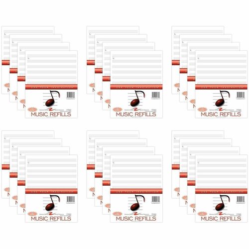 Roaring Spring Paper Products Music Refill Paper, 3HP, 8-1/2"x11", 20Sht/PK, 24PK/CT,White