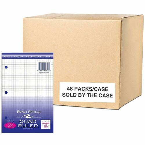 Roaring Spring Paper Products Filler Paper,3HP,5x5-Ruled,5-1/2"x8-1/2",100/PK,48/CT,WE