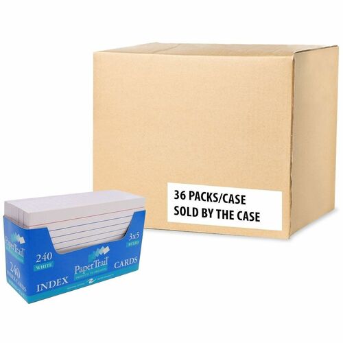 Roaring Spring Paper Products Index Cards,w/Tray,Ruled,240/Tray,5"x3",36 Trays/CT,WE