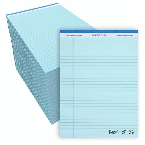 Roaring Spring Paper Products Writing Pad,Legal-Rld,50 Sht,8-1/2"x11-3/4",72/CT,Blue