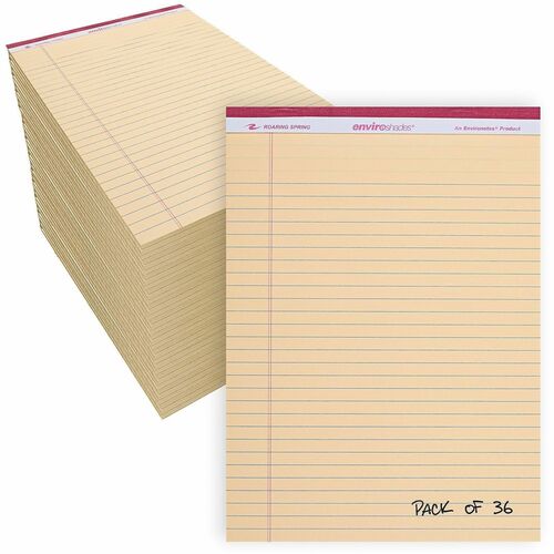 Roaring Spring Paper Products Writing Pad,Legal-Rld,50 Sht,8-1/2"x11-3/4",72/CT,Ivory