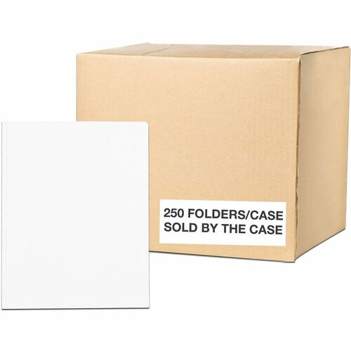 Roaring Spring Paper Products Folders,w/Fasteners/Pockets,9-1/2"x11-3/4",250/CT,White