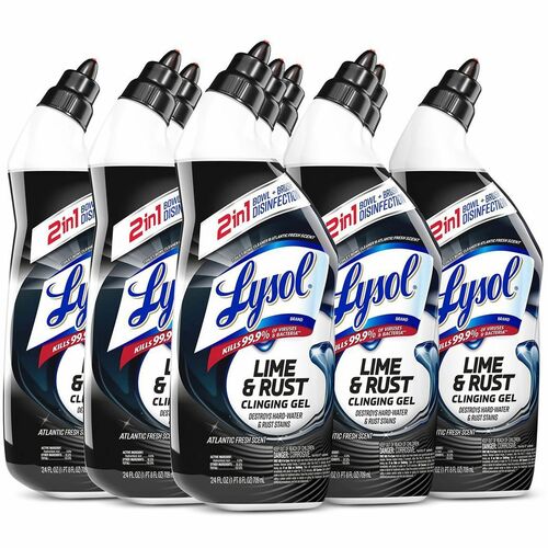 Reckitt Benckiser Toilet Bowl Cleaner, Lime&Rust Remover, 24oz, 9/CT, Blue Top