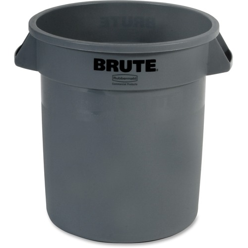 Rubbermaid Commercial Products Brute Round Container, 10Gal, 15.6"Diax17.3"H, 6/CT, GY