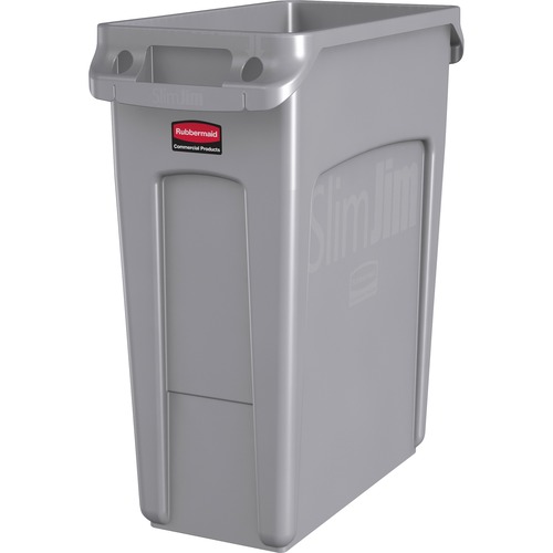 Slim Open Top Trash Can, 23 gal, Plastic, Black - Zerbee