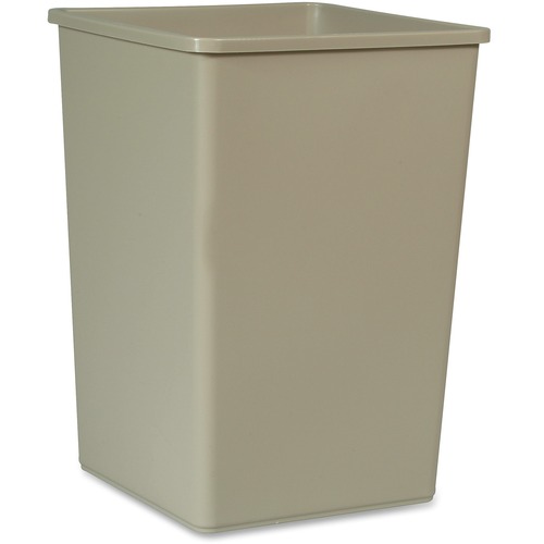 Rubbermaid Commercial Products Waste Container, Square, 35Gal, 4/CT, Beige