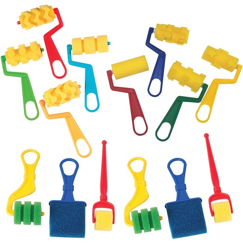Pacon Roller and Brush Set, 2-3/4"Wx8-1/5"Lx5-1/2"H, 14/ST, AST