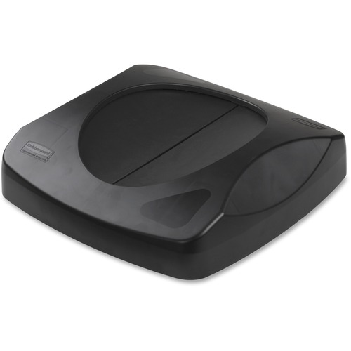 Rubbermaid Commercial Products Lid,Swing,f/Square Untouchable Container,16"x16"x4",6/CT,BK