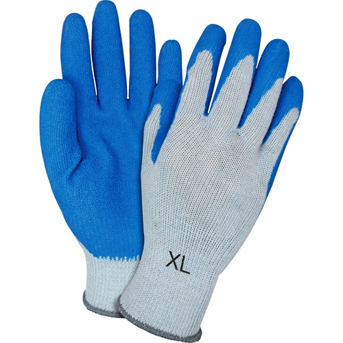 The Safety Zone Gloves, Latex-coated, Knit, XLarge, 72 Pairs/CT, Blue/Gray