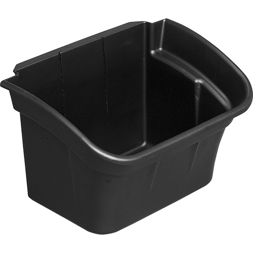 Rubbermaid Commercial Products Bins, 4 Gal, f/Utility Cart, 17"x12-1/2"x10-1/2", 2/CT, BK