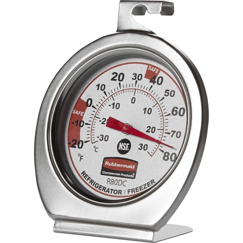 Rubbermaid Commercial Products Thermometer, f/Freezer/Refrigerators, -20 to 80F, 12/CT, SR