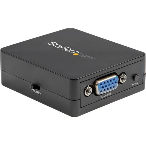StarTech.com 1080p VGA to RCA and S-Video Converter - USB Powered - High Resolution VGA Input with Dynamic Scaling (VGA2VID2) - VGA to Composite and AV adapter box is equipped