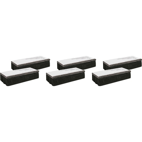 Lorell Chalkboard Eraser, Felt, Dustless, 6/BD, Black