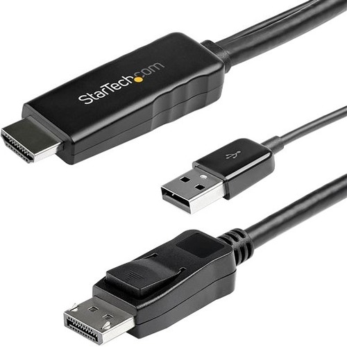 Bedøvelsesmiddel formel Ud StarTech.com 2m (6ft) HDMI to DisplayPort Cable 4K 30Hz - Active HDMI 1.4  to DP 1.2 Adapter Cable with Audio - USB Powered Video Converter - HDMI 1.4  to DisplayPort 1.2 active