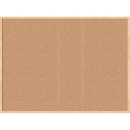 U Brands Corkboard,Self-Healing,Birch Frame,48"x36",Tan