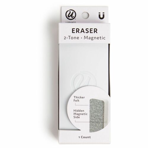 U Brands Eraser,f/Dry-Erase Boards,Side,Magnetic,Felt Bottom,WE