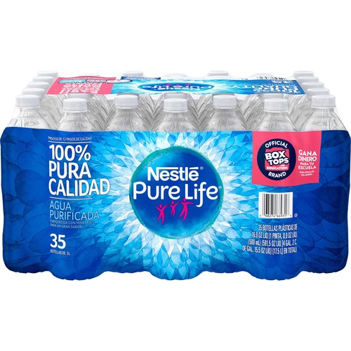 Pure Life Purified Water, 16.9 oz Bottle, 35 Bottles/Carton NLE827179