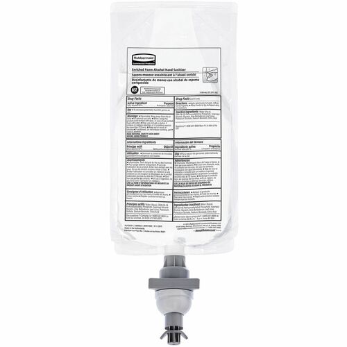 Rubbermaid Commercial Products Hand Sanitizer, Foam, Alcohol-based, 1100ml, 4/CT, Clear