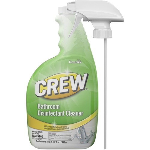 Diversey Care Bathroom Disinfectant Cleaner, 1 Step, 32 oz, 4/CT, Clear