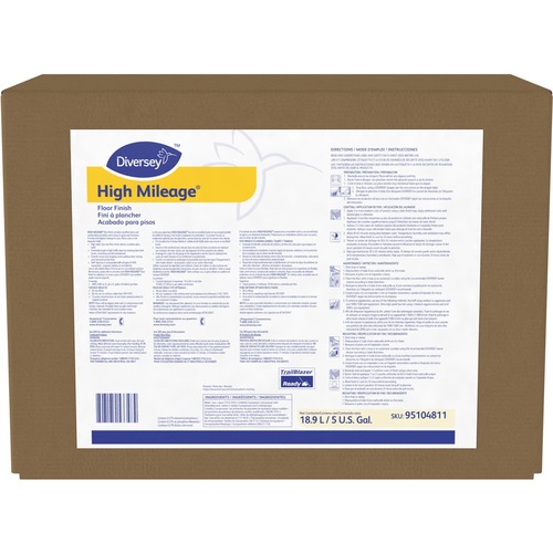 Diversey Care Floor Finish,High Mileage,RTU,Envirobox,5 Gallon,White