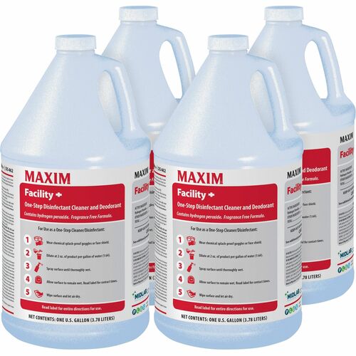 Midlab Inc Cleaner and Deodorant, Germicidal, 1 Gallon, 4/CT, Clear
