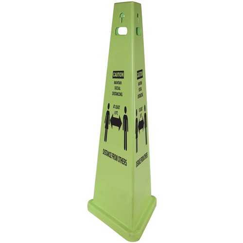 Impact Products Safety Sign,Social Distancing,3-sided,14-3/4"Base,40"H,FLGN