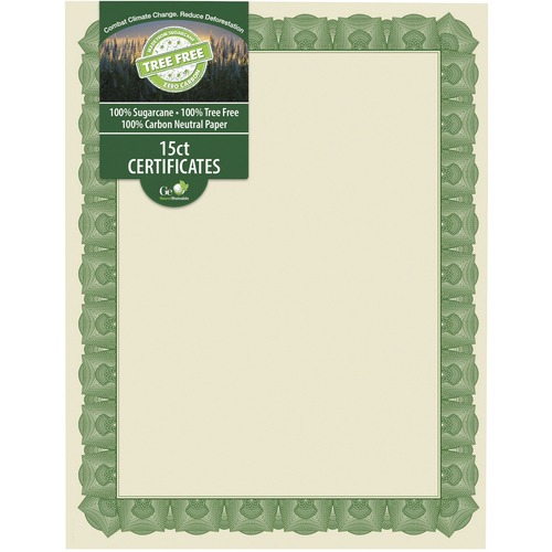 Geographics - Parchment Paper Certificates, 8-1/2 x 11, Blue Conventional Border - 50/Pack