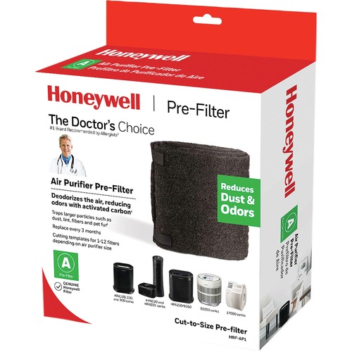 Honeywell Air Purifier Pre-Filter,CuttoSize,15-1/2"x1/10"x47",4/CT,BK