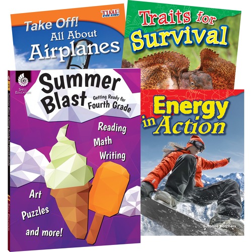 Shell Education Teacher Created Materials Learn At Home Books,Summer STEM,w/Workbook,Grade 4,4/ST
