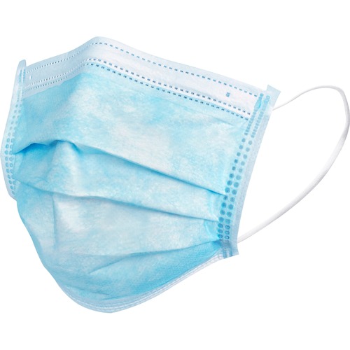 Private Brand Face Masks, f/Child, w/Ear Loops, 5.7"x3.7", 50/BX, Blue