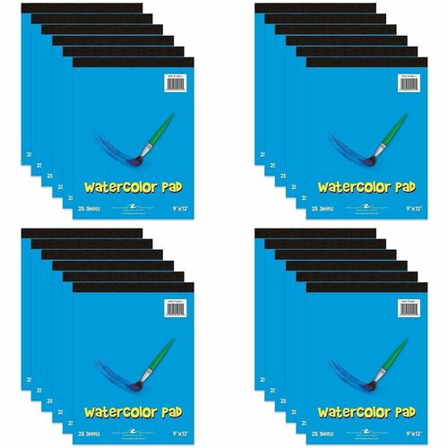 Roaring Spring Paper Products Watercolor Pad,f/Children,100 lb,25-Sht,9"x12",24/CT,WE