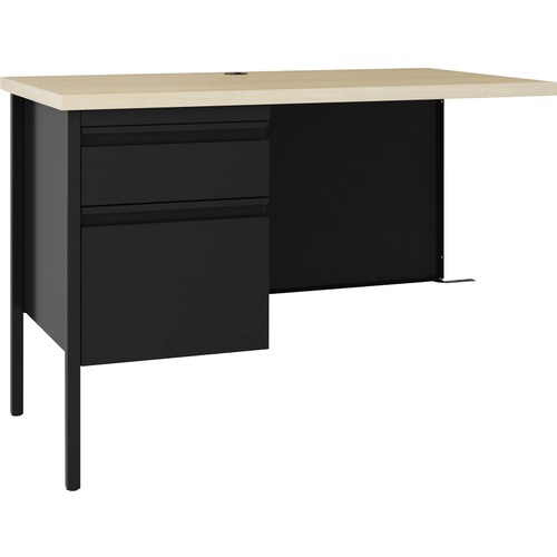 Lorell Return, Left-Pedestal, Steel, 42"x24"x29-1/2", Maple/Black