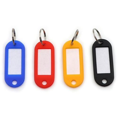 Carl Mfg Key Tags, w/ Split Ring, 3"Wx3"H, 20/PK, Assorted