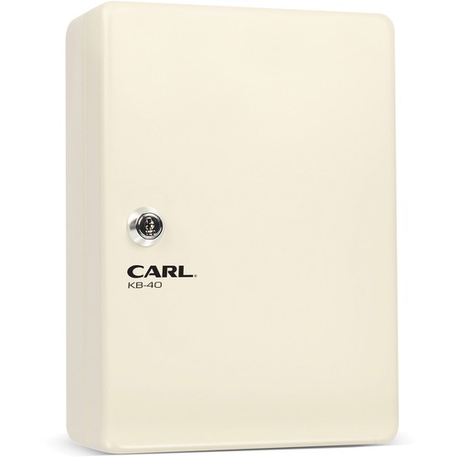 Carl Mfg Key Cabinet, Security, 38 Key, 7"Wx10-3/10"Lx3-1/2"H, Ivory