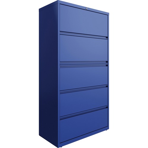 Lorell Lateral File, 5-Drawer, 36"x18-5/8"x67-5/8", Blue