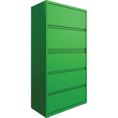 Lorell Lateral File, 5-Drawer, 36"x18-5/8"x67-5/8", Green