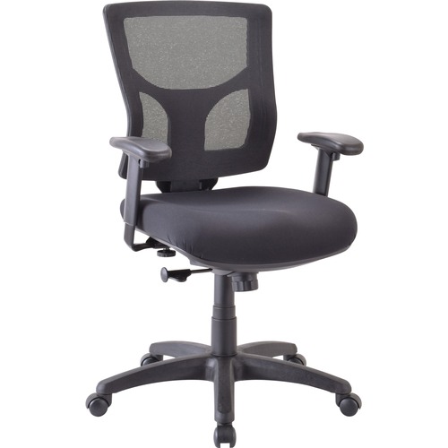 Lorell Mid-back Chair,24-3/8"-25-5/8"x26-3/8"x36-5/8"-40-1/4",BK