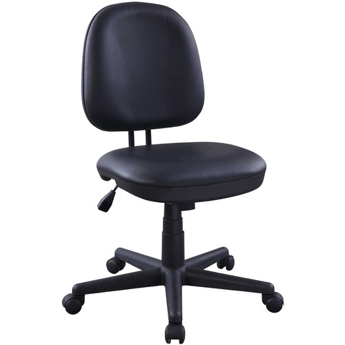 Lorell Task Chair, Vinyl Seat/Back, 24"x17-3/4"x34-1/2"-38-1/2", BK