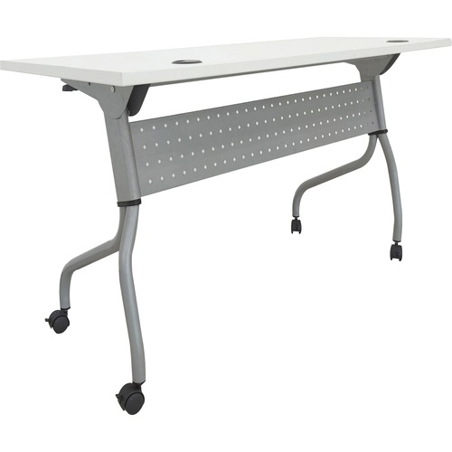 Lorell Training Table, 48"x23-3/5"x29-1/2", White/Silver