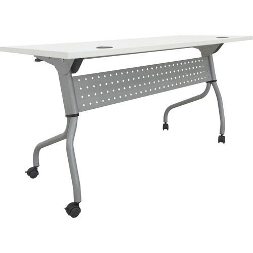 Lorell Training Table, 60"x23-3/5"x29-1/2", White/Silver