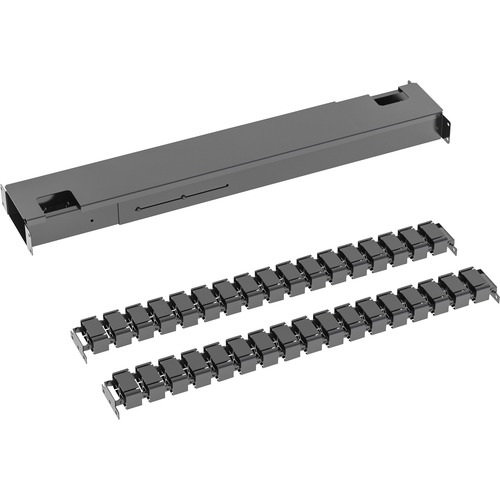 Lorell Cable Management, w/Box/Spine, f/Double Sit-Stand Base, BK