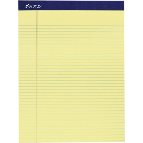 Tops Writing Pad, Legal Rule, 8-1/2"Wx11-3/4"Lx1"H, 4/PK, Canary
