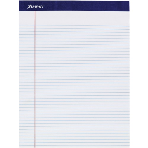 Tops Writing Pad, Legal Rule, 8-1/2"Wx11-3/4"Lx1"H, 4/PK, White