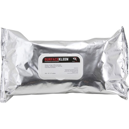 Read/Right Cleaning Wipes, Foil Packet, 9"x10", 100/PK, WE
