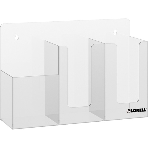 Lorell Sanitation Station, 3 Slots, 14-3/4"x4-1/2"x9-15/16", Clear